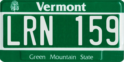 VT license plate LRN159