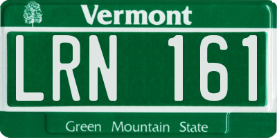 VT license plate LRN161