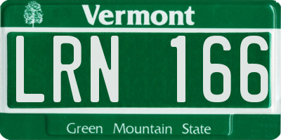 VT license plate LRN166