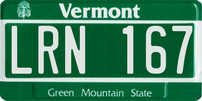 VT license plate LRN167