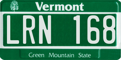 VT license plate LRN168