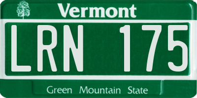VT license plate LRN175