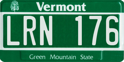 VT license plate LRN176