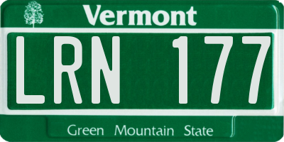 VT license plate LRN177