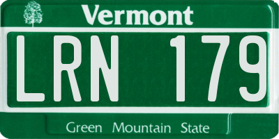 VT license plate LRN179