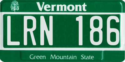 VT license plate LRN186
