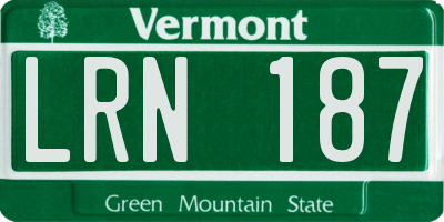 VT license plate LRN187