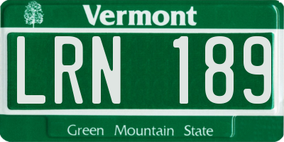 VT license plate LRN189