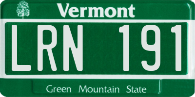 VT license plate LRN191