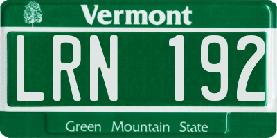 VT license plate LRN192