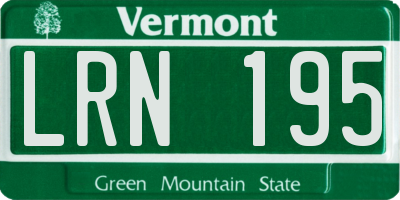 VT license plate LRN195