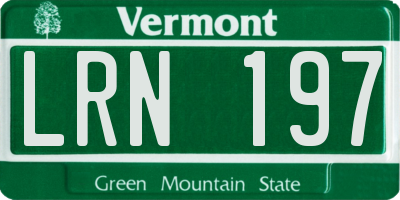 VT license plate LRN197