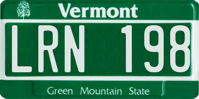 VT license plate LRN198