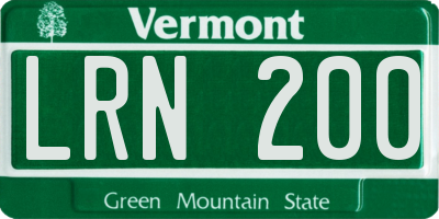 VT license plate LRN200