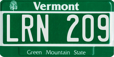 VT license plate LRN209