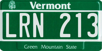 VT license plate LRN213