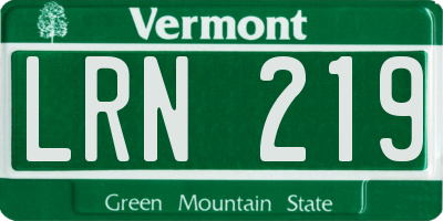 VT license plate LRN219