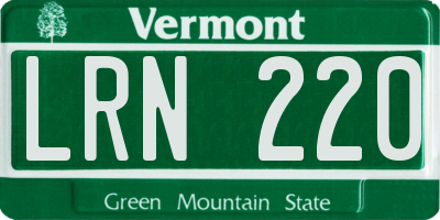 VT license plate LRN220