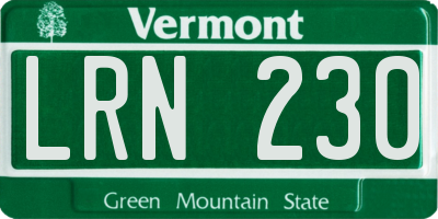 VT license plate LRN230