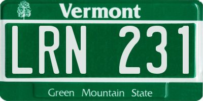 VT license plate LRN231