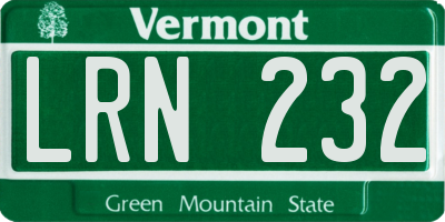 VT license plate LRN232