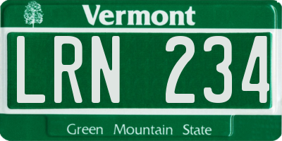 VT license plate LRN234