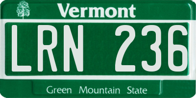 VT license plate LRN236