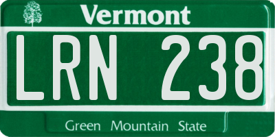 VT license plate LRN238