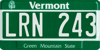 VT license plate LRN243