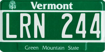 VT license plate LRN244