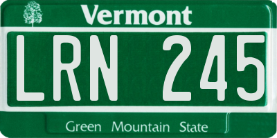 VT license plate LRN245