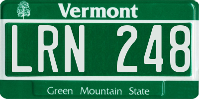 VT license plate LRN248