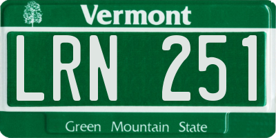VT license plate LRN251