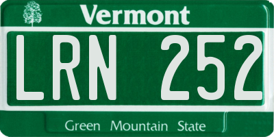 VT license plate LRN252