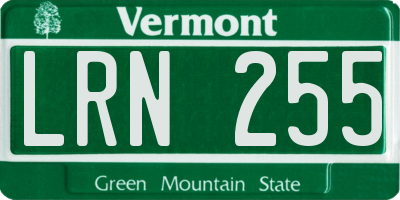 VT license plate LRN255