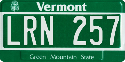 VT license plate LRN257