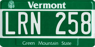 VT license plate LRN258