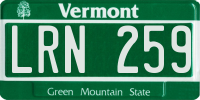 VT license plate LRN259