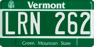 VT license plate LRN262