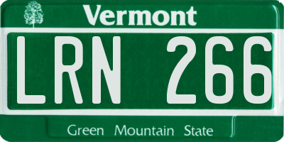 VT license plate LRN266