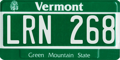 VT license plate LRN268