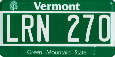 VT license plate LRN270