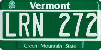 VT license plate LRN272