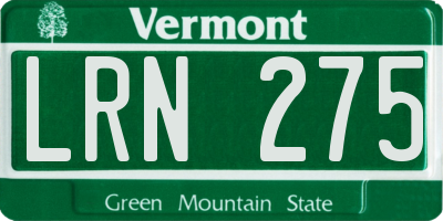 VT license plate LRN275