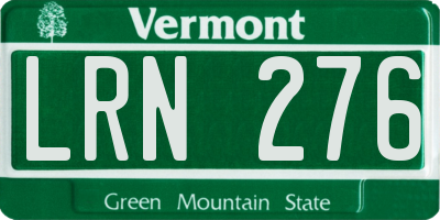 VT license plate LRN276