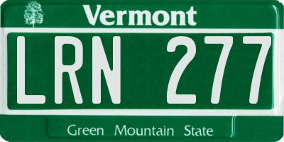 VT license plate LRN277