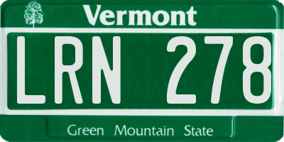 VT license plate LRN278
