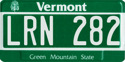 VT license plate LRN282