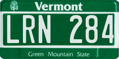 VT license plate LRN284