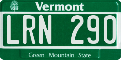 VT license plate LRN290